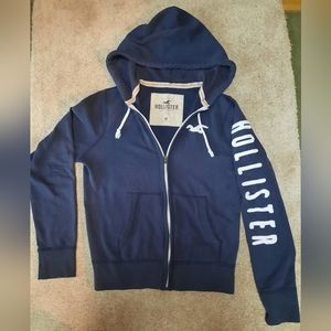 Men's Hollister Medium Navy Zip-up Sweatshirt